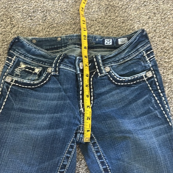 Miss me size 25 white stich dark wash jeans - Picture 3 of 4